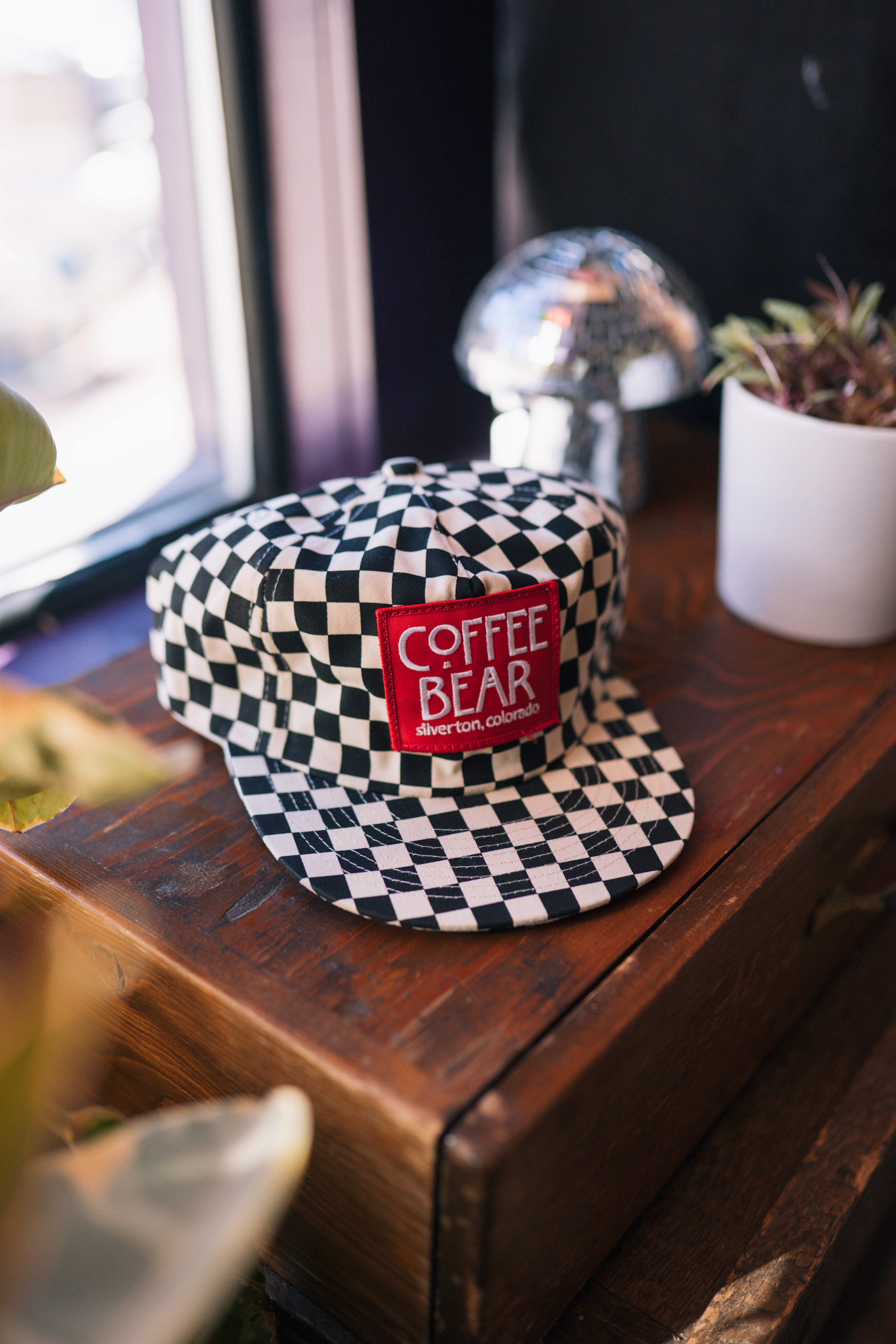 Coffee Bear Checkered Hat